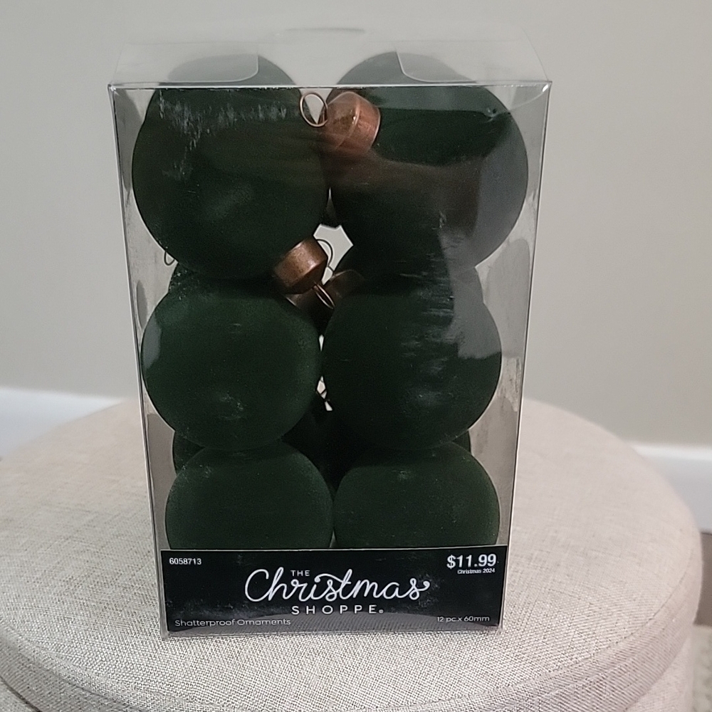 Dark Green Velvet Ornaments From Hobby Lobby